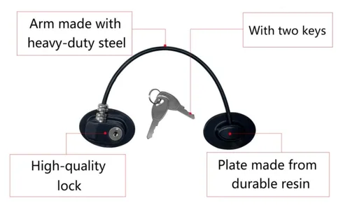 Vista 3 de REZIPO Black - Paquete de 2 cerraduras para puerta de refrigerador con 4 llaves, cerradura de cajón de archivos, cerradura de puerta de congelador