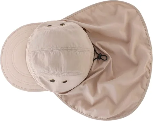 Vista 3 de Connectyle Gorra de protección solar UV para hombre, gorra de senderismo con solapa para el cuello, sombrero de pesca