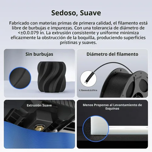Vista 4 de ANYCUBIC Filamento PLA Plus (PLA+), paquete de filamento para impresora 3D de 0.07 in, alta dureza, precisión dimensional +/- 0.001 in, impresión 22