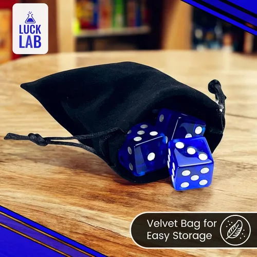 Vista 6 de Luck Lab Paquete de 10 dados de 19 mm - Dados D6 acrílicos y translúcidos, cuadrados con bordes redondeados para casino, craps, juegos de mesa RPG