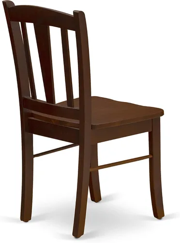 Vista 8 de East West Furniture ANDL3-MAH-W Juego de mesa y sillas de cocina de 3 piezas contiene una mesa de comedor redonda con pedestal y 2 sillas