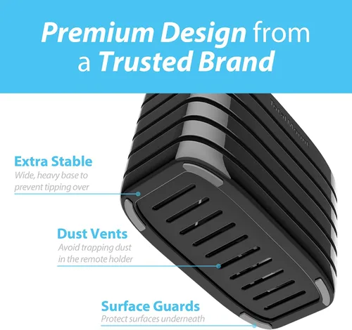 Vista 4 de TotalMount Remote Control Holder – Premium Quality and Extra Stable to Place Near Your TV, Bed, or Table (Medium – Fits Three Remotes, Premium Black)