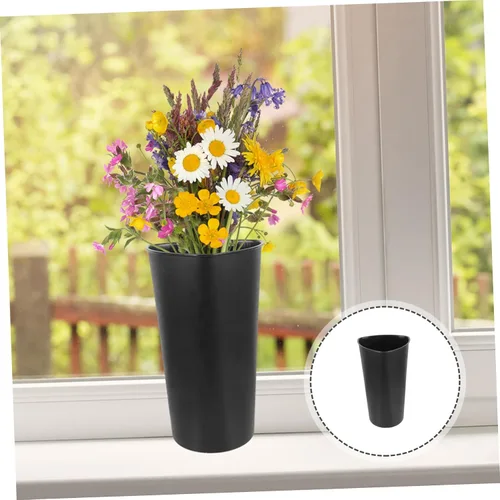 Vista 6 de Florero de plástico, negro, 20 oz