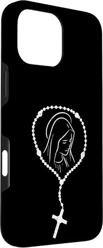 Vista 51 de iPhone 16 Rosario Virgen María Dios Jesús Fe Religioso Católico Estuche de Regalo