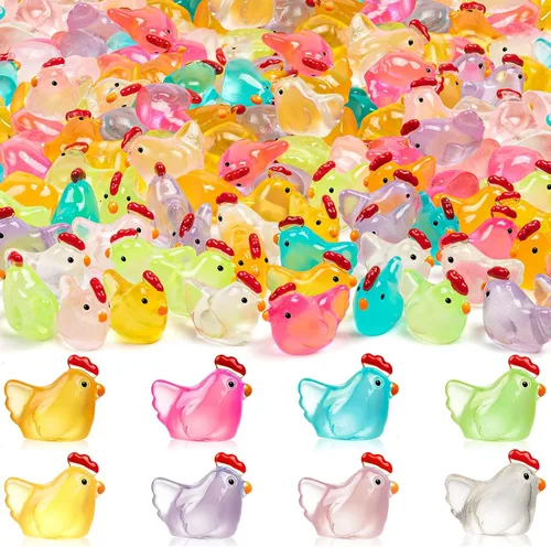 Vista 8 de 18 mini figuras luminosas de panda de resina con 2 bambúes para casa de muñecas