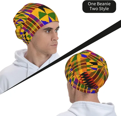 Vista 40 de Gorro africano holgado de invierno, gorro de punto casual para hombres y mujeres