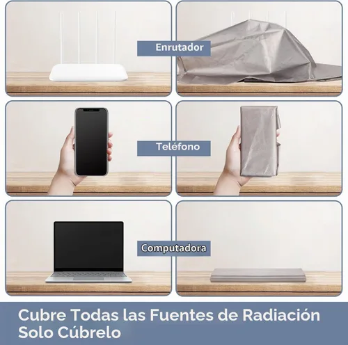 Vista 6 de Vehipa Tela Grado Militar Protección Faraday 19.7" x 43" Tela DIY para Bloqueo Inalámbrico para WiFi, Celular