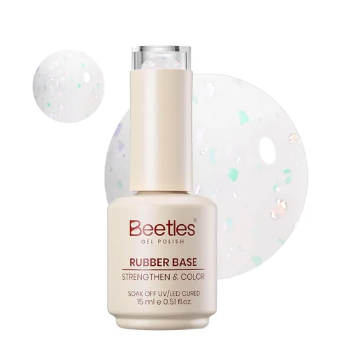 Vista 13 de Beetles - Esmalte de uñas en gel base color nude, 15 ml, base de goma 5 en 1, marrón neutro claro, punta francesa, esmalte de uñas en gel Base