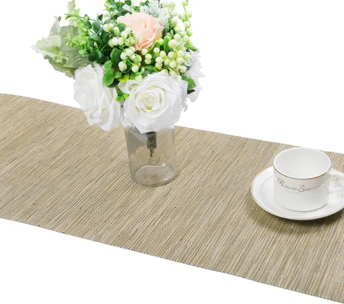Vista 3 de SHACOS - Caminos de mesa de vinilo tejido, lavables, para uso en interiores o exteriores, fáciles de limpiar