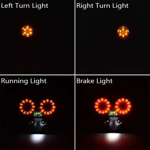 Vista 2 de ZYTC Luz trasera de motocicleta de 40 W 40 LED, luces de freno de funcionamiento integradas, lámpara de señal de giro con soporte de placa de Luz