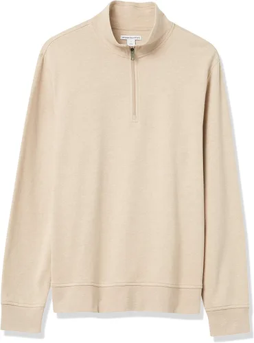Vista 6 de Tienda Essentials Sudadera ligera de rizo francés con cremallera de un cuarto para hombre