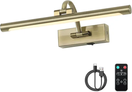 Vista 10 de DESOOP - Luces inalámbricas recargables para cuadros, iluminación de galería, luz de marco de fotos con batería, control remoto y temporizador, luz