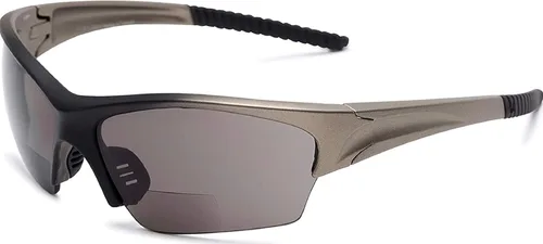 Vista 9 de The Benton - Lentes de sol bifocales de lectura, unisex, deportivos y envolventes alrededor de medio marco, para hombres y mujeres + 1.50 negro
