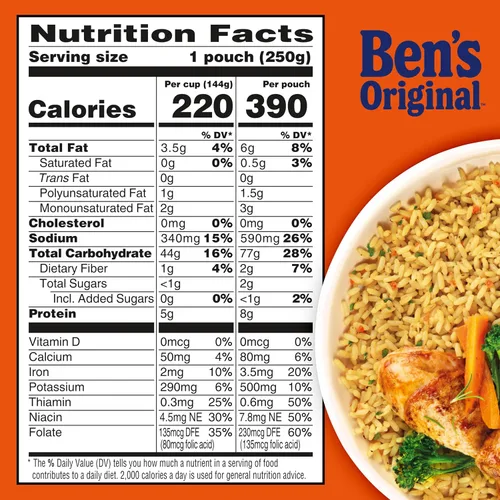 Vista 11 de BEN'S ORIGINAL Arroz listo con sabor a pollo asado, guarnición fácil para la cena, 8.8 oz sobre (paquete de 12)