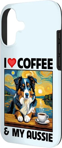 Vista 2 de Aussie Mom Dad Coffee Cup Australian Shepherd Dog Lovers Case for iPhone 17