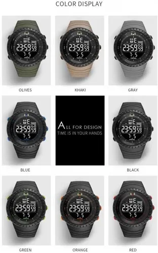 Vista 5 de SMAEL Relojes digitales para hombre, de lujo, impermeables, modernos, con fecha, LED, cronógrafo, electrónicos, 1237