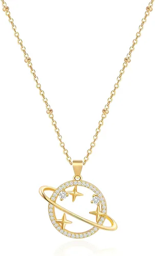 Vista 38 de Aobei Pearl Collar chapado en oro de 18 quilates con dije de cruz de corazón, corazón, estrella, león, mal de ojo, amor, medallón, clip de papel