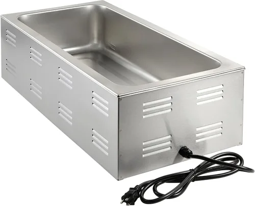 Vista 6 de Kratos Calentador de alimentos eléctrico comercial para encimera Mesa de vapor portátil de tamaño grande 4/3 para eventos con catering Acero