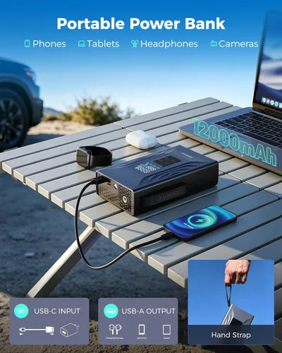 Vista 4 de ASMAX Arrancador de salto T20 7-en-1 con compresor de aire, caja de salto