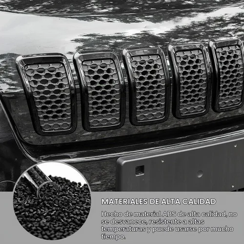 Vista 4 de JeCar Insertos de parrilla para Jeep Cherokee, insertos de rejilla delantera para Jeep Cherokee 2019-2025 (negro)