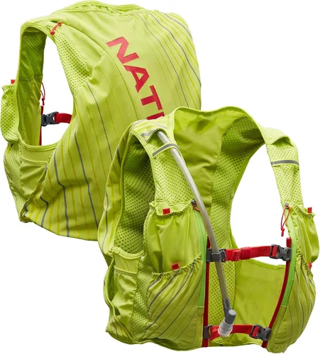 Vista 7 de Nathan Pinnacle Race Vest - Paquete de hidratación de 12 L, vejiga de agua de 1.6 L, chaleco para correr, bolsillos resistentes al agua, ligero