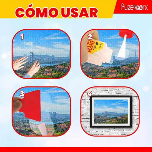 Vista 5 de Playkidz PuzzleWorx - Pegamento para rompecabezas, aplicador fácil de poner, paquete de 2, pegamento transparente no tóxico para rompecabezas