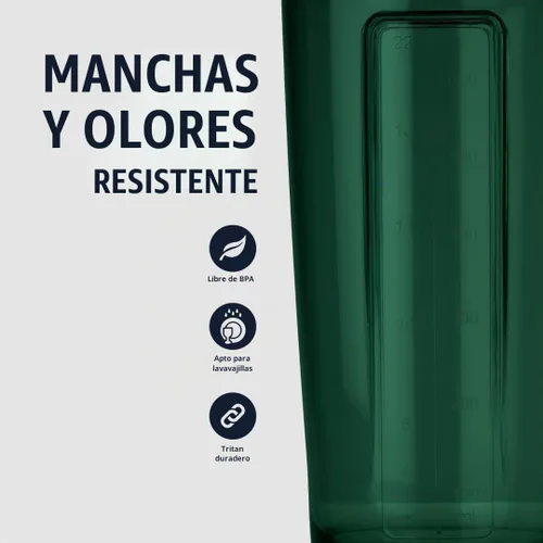 Vista 4 de BlenderBottle - Botella agitadora Pro Series ideal para licuados de proteínas y preentrenamiento, 24 onzas, color verde