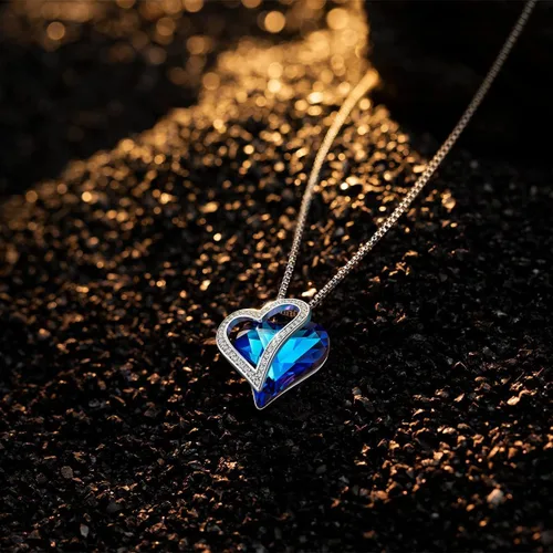 Vista 2 de Sumonyo Love Heart Pendant Necklaces for Women Crystals Jewelry Gifts for Women Her Girlfriend Mother's Wife Christmas Birthday Anniversary