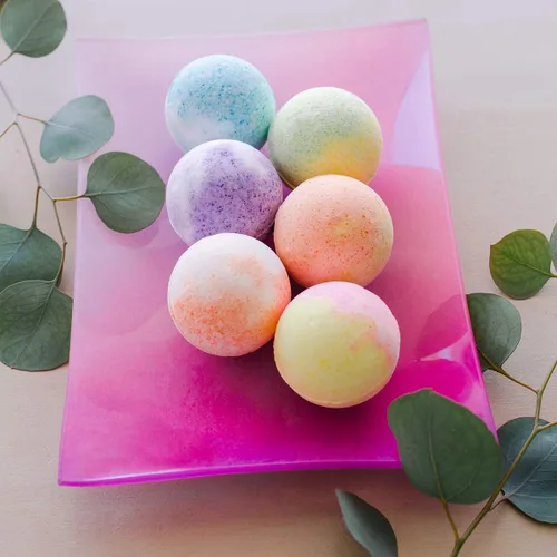 Vista 4 de Bombas de baño de lujo para mujeres, bombas de baño de burbujas de 4 onzas, bombas de baño naturales para relajación y alivio del estrés, regalos