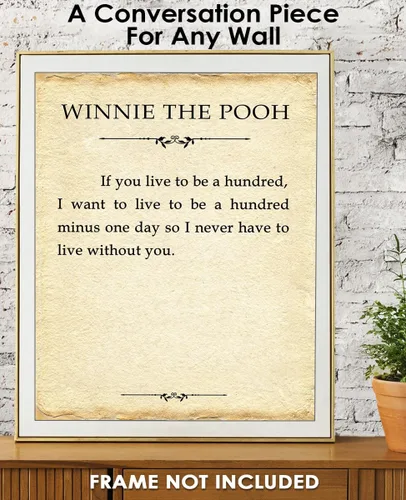 Vista 6 de Buzz Unplugged Arte de Pared Motivacional Decoración de Oficina para Hombres y Mujeres: Si Vives Hasta los Cien Winnie The Pooh 8x10 Inspiracional