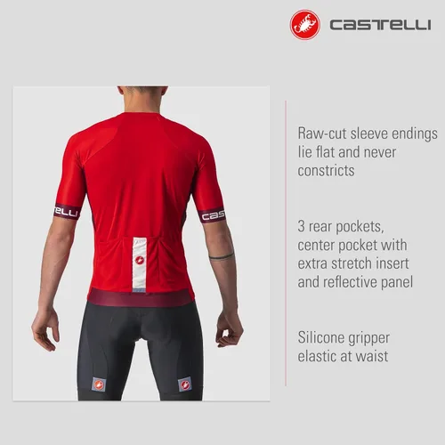 Vista 5 de CASTELLI Camiseta Entrata VI para hombre, manga de un cuarto con cremallera para aerodinámica, ciclismo de grava y ciclismo de carreras