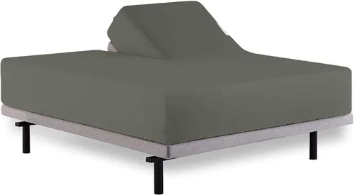 Vista 11 de Sábana bajera ajustable de tamaño para catre de 30" x 75", 100% algodón egipcio, perfecta para literas de campamento/casas rodantes/camas de Gris