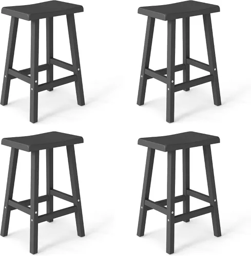 Vista 8 de PatioZen Taburetes de bar, 24", negro, juego de 2