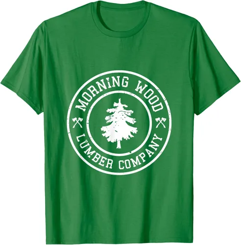 Vista 3 de Camiseta de madera de la mañana cómica Lumber Company Tee T-Shirt Negro
