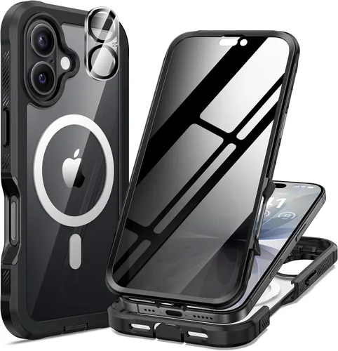 Vista 53 de seacosmo para iPhone Air Funda, Carcasa Completa con Protector de Privacidad de Vidrio Templado 9H Integrado y Protector de Lente de Cámara