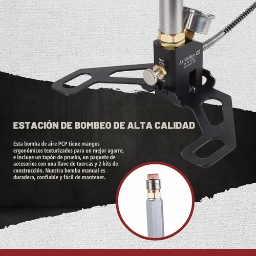 Vista 4 de Air Venturi Bomba de mano G9 4500 PSI PCP Airgun