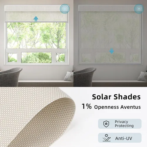 Vista 3 de SmartWings Persianas Enrollables Inteligentes Motorizadas con Filtro de Luz, Persianas Eléctricas con Control Remoto para Ventanas Compatibles