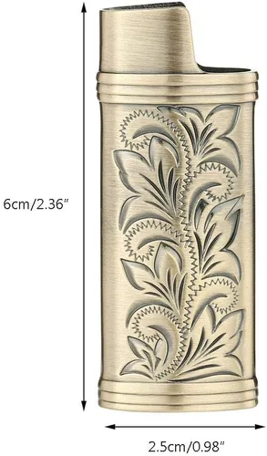 Vista 5 de Ambrogio.L Funda para encendedor Mini BIC J5, bronce + plateado + dorado (3 piezas)