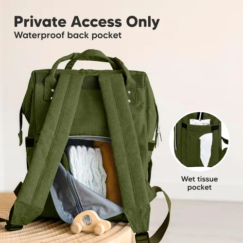 Vista 5 de KeaBabies D-Lite - Mochila para pañales y envoltura para bebé, impermeable, multifunción, para viajes, fácil de llevar, ajustable, para recién