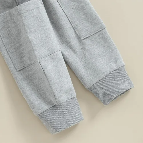 Vista 6 de Conjunto de sudadera de manga larga con cuello redondo y pantalones deportivos para bebés, ropa de invierno para bebé