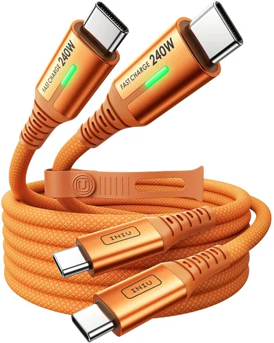 Vista 11 de INIU Cable USB C a USB C, cable de carga rápida de 240 W, cable de carga tipo C trenzado, cable de carga de teléfono USBC para iPhone 17, 16 Pro
