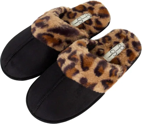 Vista 4 de Jessica Simpson - Pantuflas cómodas de piel sintética para mujer con suela antideslizante y espuma viscoelástica