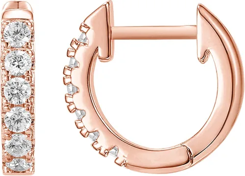 Vista 7 de PAVOI Aretes de aro chapados en oro de 14 quilates con circonita cúbica Oro rosa