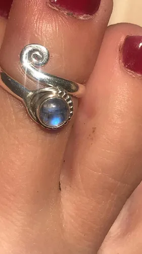 Vista 60 de Anillo de dedo del pie de piedra preciosa de plata de ley 925, joyería para el cuerpo, anillo de dedo del pie de la mano de la mano de la piedra