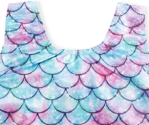 Vista 6 de EQSJIU Ballet Leotard with Tutu Skirt for Girls Dance Gymnastics Toddlers Sparkly Snowflake Party Dress Outfit