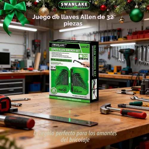 Vista 8 de SWANLAKE - Juego de llaves hexagonales de 32 piezas, juego de llaves Allen en pulgadas/métricas mm (0.028 in-0.394 in) SAE (0.028"-3/8)