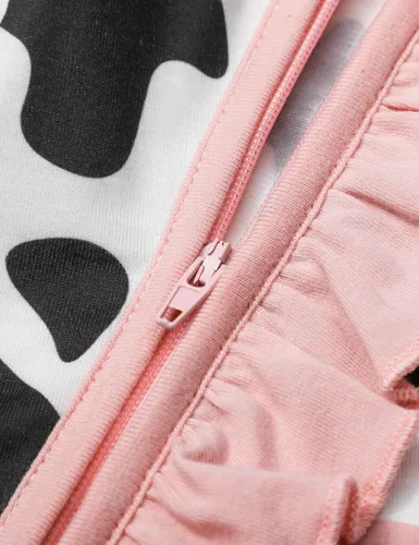 Vista 6 de Ropa de bebé recién nacida para bebé niña de manga larga con volantes y diadema