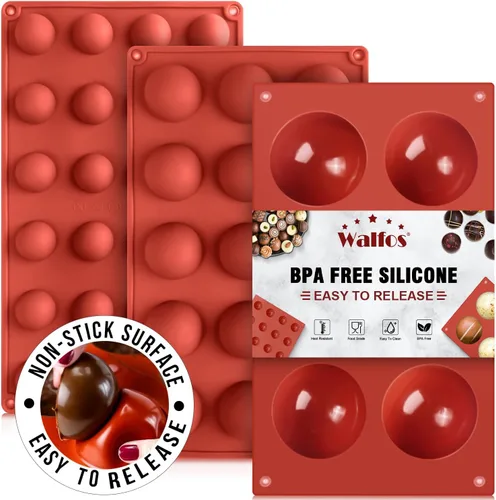 Vista 14 de Moldes de silicona para bombas de grasa Walfos, molde de silicona para dulces Walfos, molde redondo de 15 cavidades - Perfecto para bombas de grasa