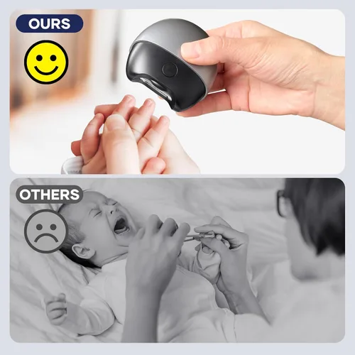 Vista 6 de Cortaúñas eléctrico con carga USB: cortaúñas automático con luz LED y almacenamiento de clip, recortadora de uñas de seguridad recargable por USB