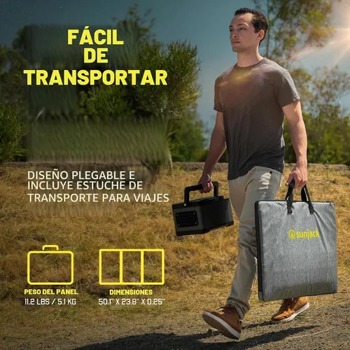 Vista 4 de SunJack Cargador de panel solar portátil plegable de 120W